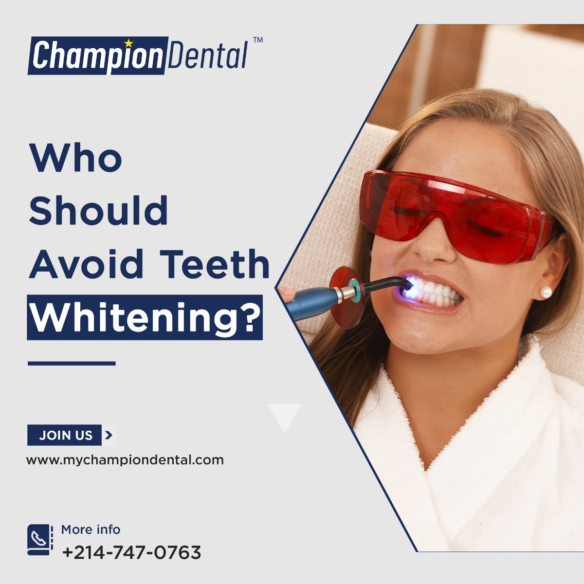 #Teethwhitening is not recommended if you've 
1. tooth-colored fillings, crowns, caps or bonding in your front teeth as the bleach will make them stand out in your newly whitened smile
2. #teethsensitivity
call 214-747-0763 #freewhitening for life -T&Capply #fbtx #dentalcare #dfw