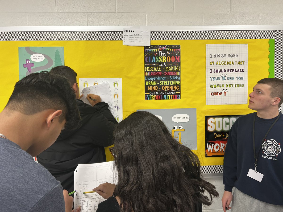 Taramauer's tweet image. “Whodunnit??” Activity in Mr. Faranello’s Algebra 2 class happening right now. Who will be the first to solve the crime? #studentengagement #OHSMath @OSchoolsPR @TeachMitch @DianeProvvido @jflax32