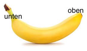 Macht ihr die Banane unten oder oben auf ?
