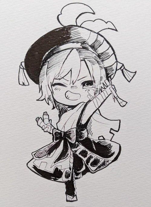 久々にアナログ…と呼んでいいのか微妙なラインのボールペン落書き 