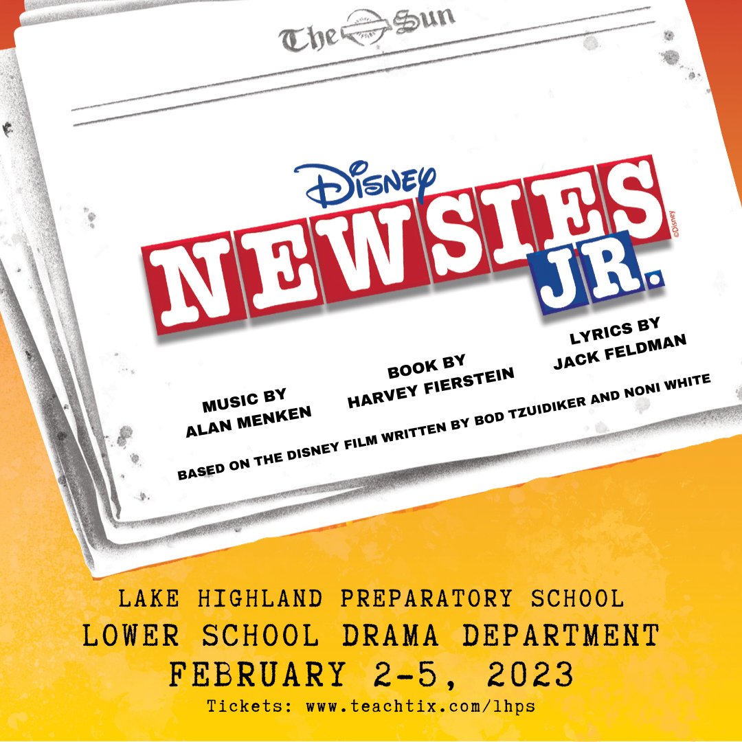 LHP Arts (@artslhps) on Twitter photo In just 2 days, Lake Highland's Lower School Drama Department will transport audiences back to the Newsboys' Strike of 1899. Don't miss your chance to see and hear this amazing cast bring the story to life in Disney's "Newsies JR." Tickets: teachtix.com/lhps <a href="/lhpsnews/">Lake Highland Preparatory School</a> In just 2 days, Lake Highland's Lower School Drama Department will transport audiences back to the Newsboys' Strike of 1899. Don't miss your chance to see and hear this amazing cast bring the story to life in Disney's "Newsies JR." Tickets: teachtix.com/lhps <a href="/lhpsnews/">Lake Highland Preparatory School</a>