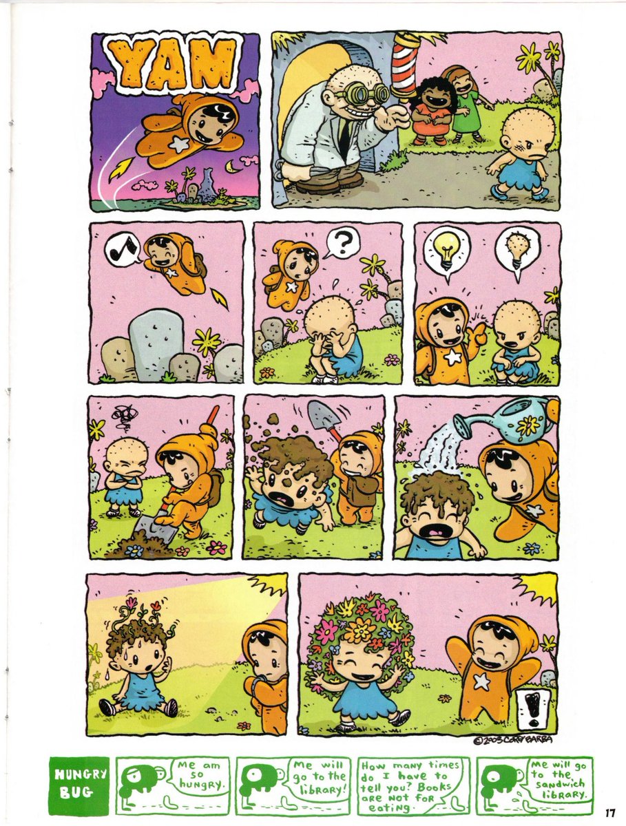 NickMagProject's tweet image. Corey Barba's YAM: Flower Hair

James Kochalka's IMPY &amp;amp; WORMER: Hungry Bug

(From Nick Mag Presents: Best Of Nick Mag Comics - Spring 2008)