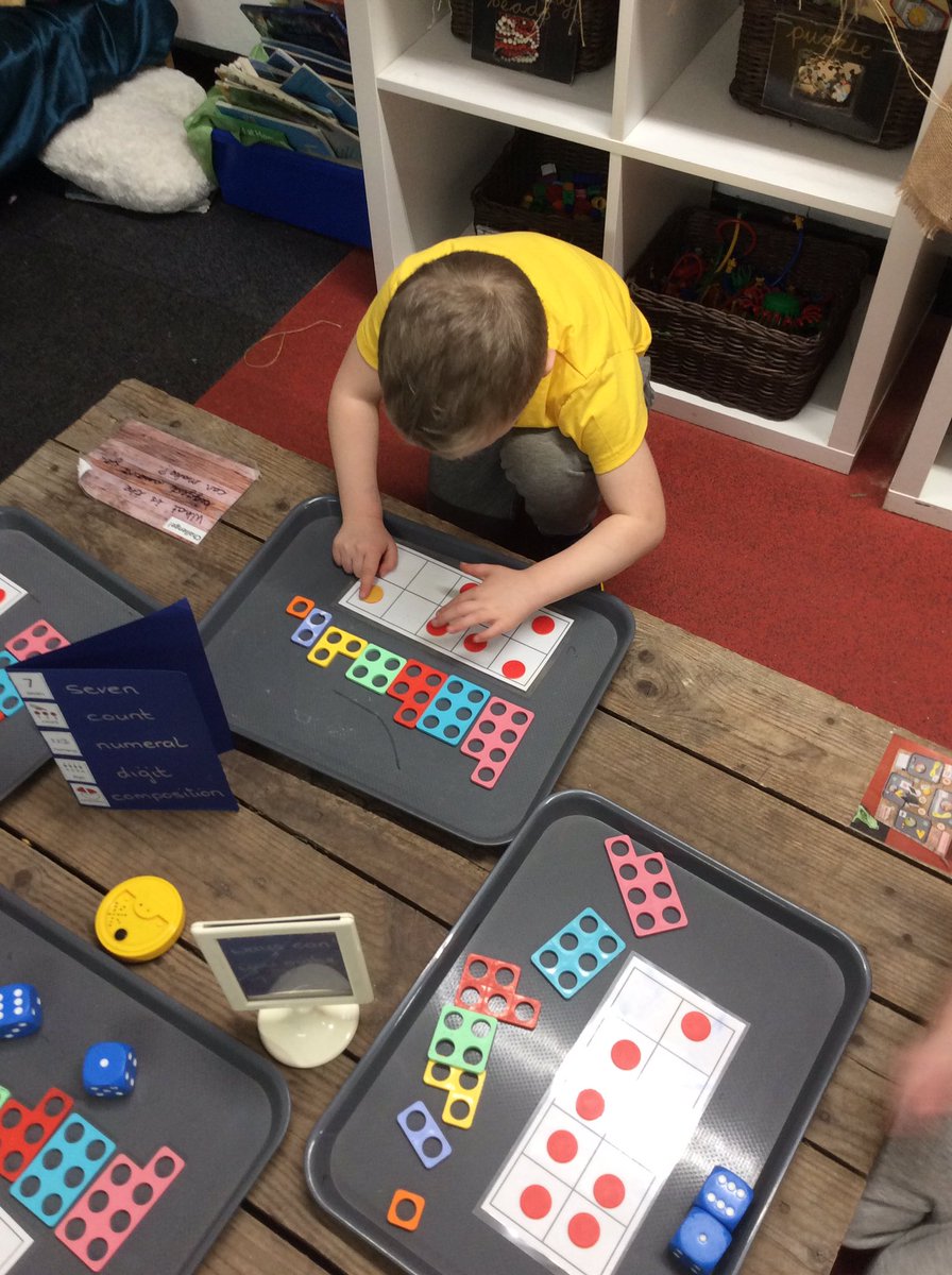 MaundeneSchool's tweet photo. Kingfishers are enjoying using the double sided counters to explore numbers to 7. #earlynumber #eyfs #tenframe https://t.co/TuweWgVLBv