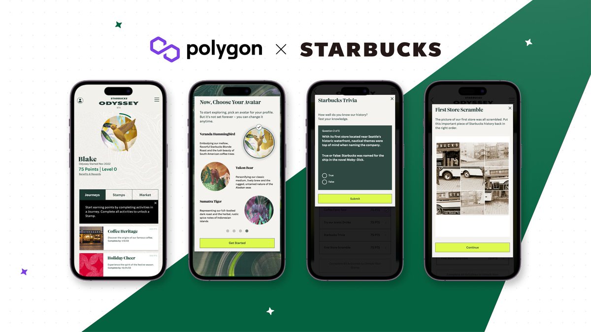 😁 Excited & thrilled to announce my role @Forum3_ on the Community Team, driving @Starbucks Web3 Loyalty Program named: “Odyssey” powered by @0xPolygon 

Keep working and keep showing up. It’s an amazing time to be alive. So blessed 😇
#Web3 #LoyaltyPrograms #Starbucks #Polygon