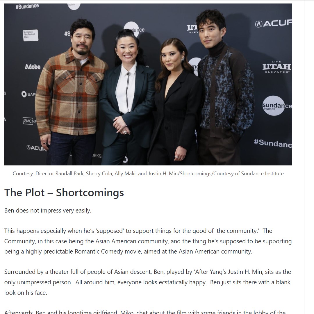 dragonmovieguy's tweet photo. Sundance Film Festival's 'Shortcomings' #written #moviereview is out on #ReviewNation.

#Shortcomings features #RandallPark in his #DirectorialDebut, and #AfterYang 's #JustinHMin, #SherryCola, and #AllyMaki in this #BreakupComedy in the #AsianAmerican community.

#Sundance https://t.co/CL69EwbCrU