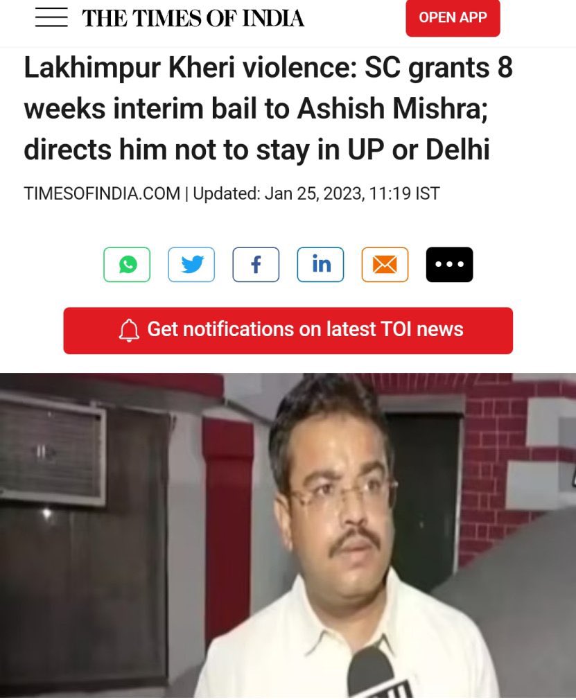 iamharunkhan's tweet photo. Indian Secular Judiciary's Justice👇

Pic- 1 Mentally ill Who injured 2 Temple Guards.

Pic- 2 Main Accused in Lakhimpur incident who Crushed 3 farmers &amp; 1 Journalist to Death with his Car/Thaar. https://t.co/ipDSFBd1Is