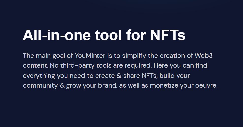 NearNft's tweet photo. 3/
YouMinter also provides a user-friendly interface for creators to sell their NFTs and reach a wider audience. Get your artwork, music, and other digital creations in front of millions of potential buyers!
#SellNFTs #CreatorFriendly https://t.co/M7g7QoU2HM