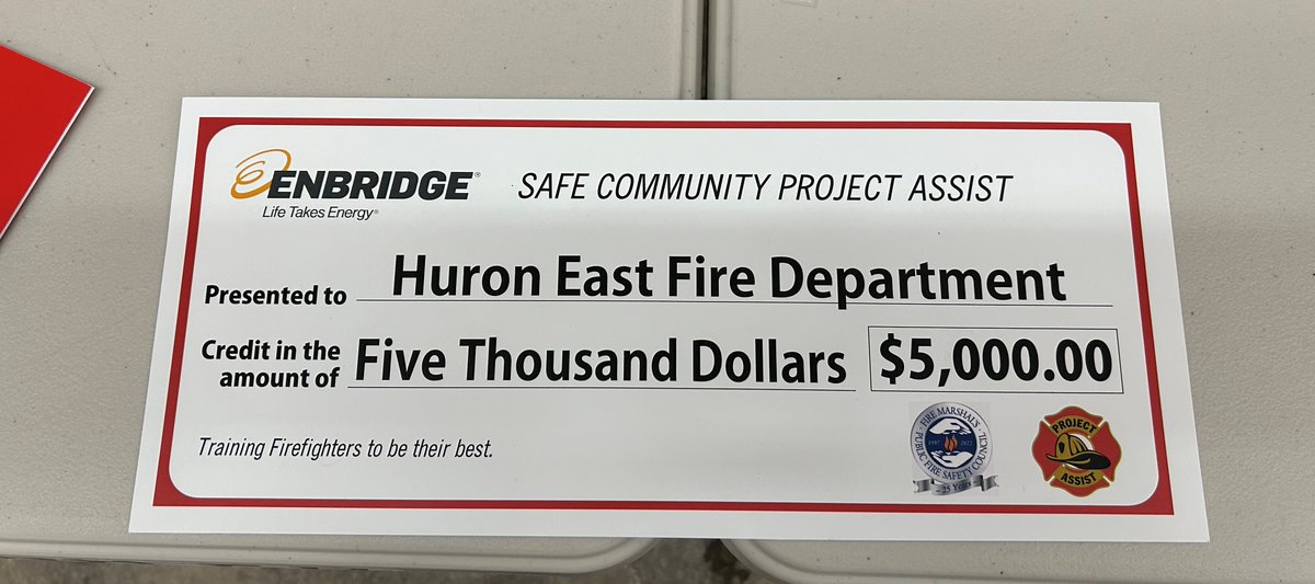 huroneastfire's tweet image. Thank you @enbridgegas and @FMPFSC for this amazing donation that will support training for our dedicated members! 
#ENBfuelingfutures