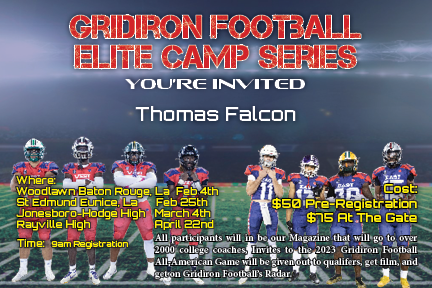 Want to be on <a href="/GridironFootbal/">Gridiron Football®</a> radar like the following? Want to be in our magazine that is sent to every college? Be at our camps. Register today here: gridironfootballusa.com/elite-camps/

<a href="/prestonsentino/">Preston Sentino</a> <a href="/ReidC_2/">Reid Chauvin</a> <a href="/SawyerPruitt/">Sawyer Pruitt⛓</a> <a href="/ThomasFalcon_2/">Thomas Falcon</a>