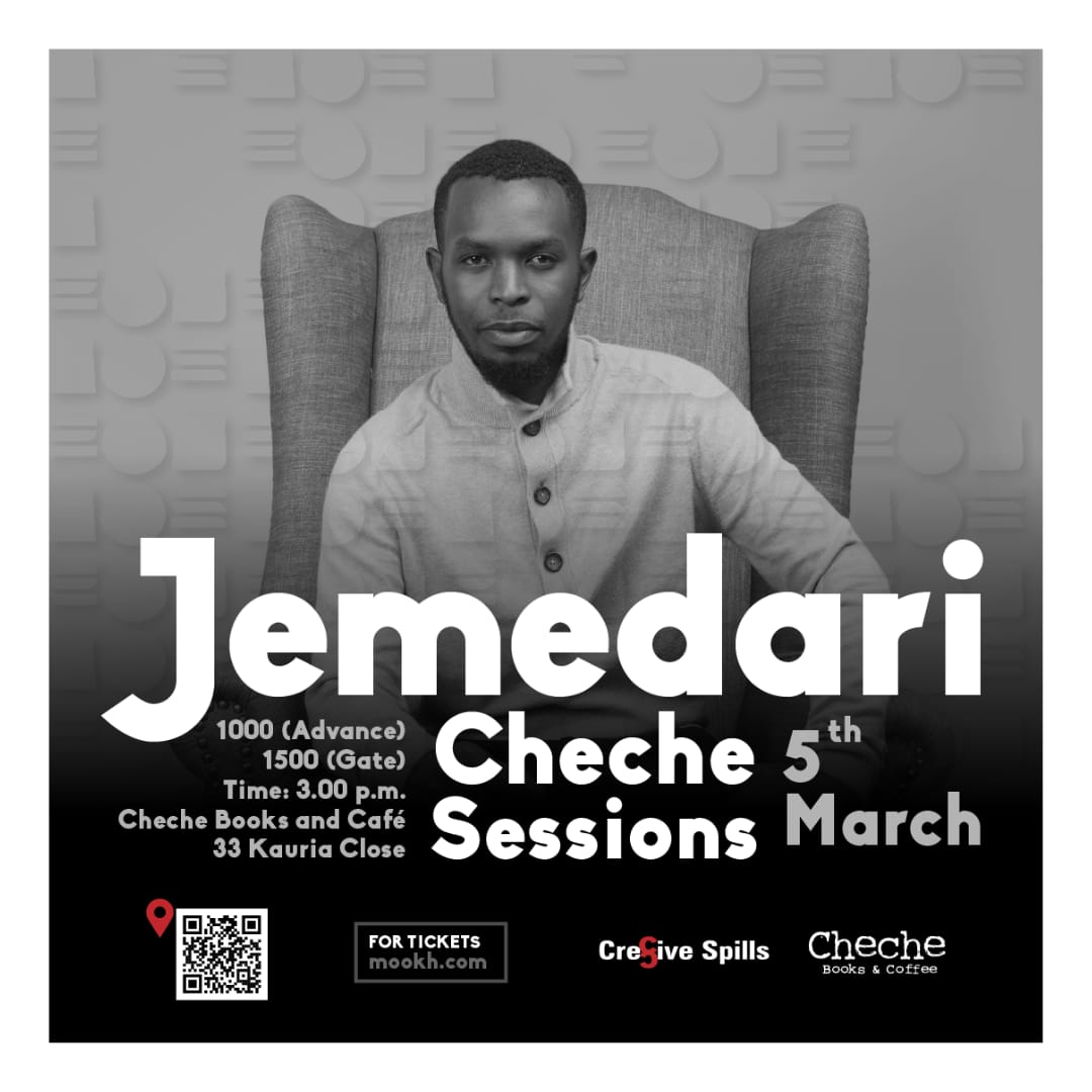 Cheche sessions live recording with @MrJemedari on the 5th of March 
Grab your early bird tickets through @MookhAfrica 
mookh.com/event/cheche-s…

#chechelivesession
#livemusic
#musicperformance
#livesession