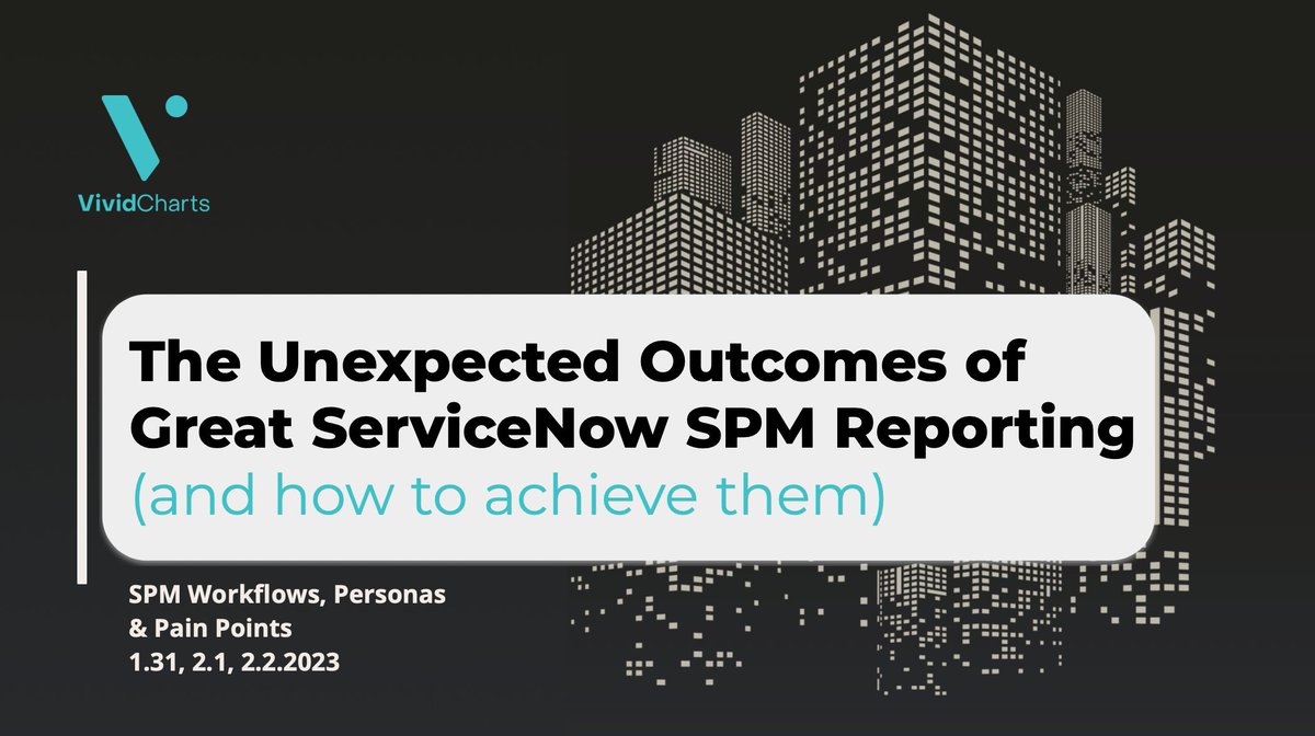 VividCharts (@vividcharts) on Twitter photo Today is the day! We'll be live at 11am ET today to kick off our 3-part webinar series around the Unexpected Outcomes of Great <a href="/ServiceNow/">ServiceNow</a> SPM reporting.
You can sign up via Zoom using the link below. Don't miss out on this impactful series!
hubs.la/Q01zGFQX0 Today is the day! We'll be live at 11am ET today to kick off our 3-part webinar series around the Unexpected Outcomes of Great <a href="/ServiceNow/">ServiceNow</a> SPM reporting.
You can sign up via Zoom using the link below. Don't miss out on this impactful series!
hubs.la/Q01zGFQX0