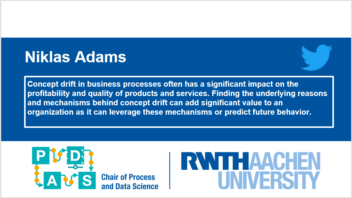 Jan Niklas Adams (@jn_adams) on Twitter photo More than two years ago, I joined <a href="/pads_rwth/">PADS - Process And Data Science</a> and presented a tweetish description of my master's thesis on our trip to <a href="/dagstuhl/">Schloss Dagstuhl</a>. Now, the corresponding paper was accepted at #InformationSystems as my first journal paper🥳Read the full text here:
authors.elsevier.com/a/1gWH215hGZYy…
<a href="/wvdaalst/">Wil van der Aalst</a> More than two years ago, I joined <a href="/pads_rwth/">PADS - Process And Data Science</a> and presented a tweetish description of my master's thesis on our trip to <a href="/dagstuhl/">Schloss Dagstuhl</a>. Now, the corresponding paper was accepted at #InformationSystems as my first journal paper🥳Read the full text here:
authors.elsevier.com/a/1gWH215hGZYy…
<a href="/wvdaalst/">Wil van der Aalst</a>
