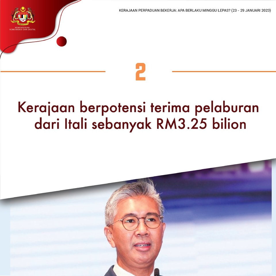 beritartm's tweet photo. Kerajaan Perpaduan Bekerja: Apa Berlaku Minggu Lepas? 
(23 - 29 Januari 2023)

'Yang sahih di Berita RTM'
#RTM #BeritaRTM #MalaysiaMadani https://t.co/yBUzBgcU1i