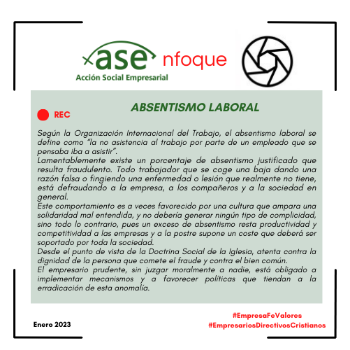 somosase's tweet photo. 🔴 Ya está aquí el #ASEnfoque de enero!!! 

Este mes reflexionamos en clave cristiana sobre el #AbsentismoLaboral 

#empresarioscristianos
#directivoscristianos #DSI 

👇👇👇 https://t.co/CYCkdEeDBI