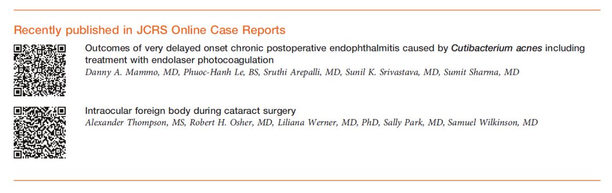 Did you know you can now find recently published #JCRO articles in the table of contents with a QR code so you can easily scan directly to the case reports!

#Opthalmology #Ophthalmologist #YoungOphthalmologist #EyeSurgery #EyeSurgeon