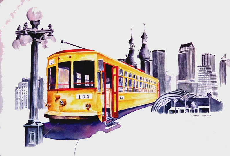 PamelaBaker67's tweet photo. https://t.co/CEMcXvaGxZ @RTobaison @WatercolorsNMore #TampaTrolleyCollageArtPrint #WatercolorNoteCards #CCTag https://t.co/ZhYfobnbnj
