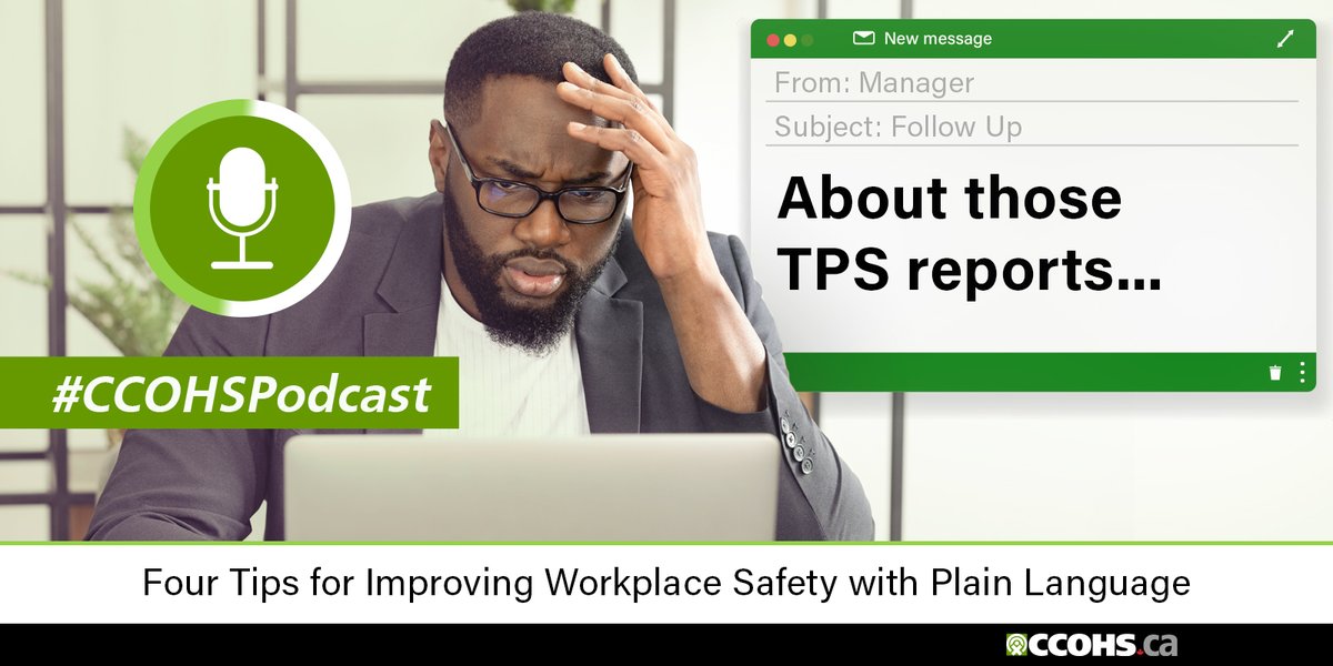 CCOHS's tweet image. Replacing acronyms and jargon with #PlainLanguage can help create a safer, more inclusive workplace. In this #CCOHSPodcast: four tips to get started. ow.ly/ThtV50MEXVY