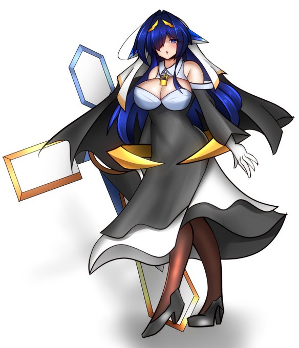 ○ロザリアオラトリオ
愛を願うシスターフォーム。
テーマカラーは藍。
愛する者たちを見ると手を合わせる心優しき姿。傷つくものを癒す。
が、愛する者(優弥)に触れられると胸の枷が壊れて自らの愛を邪魔する者を敵味方問わず攻撃し始める。
なぜかルーシャは対象外。
武器は盾にもなる十字架蛇腹剣 