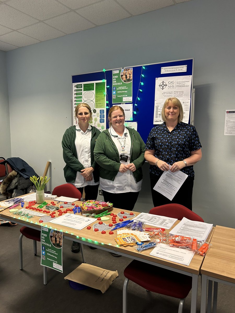 Sophie David (@sophdavid) on Twitter photo Well done to all Cardiff and Vale Occupational Therapy staff involved in the <a href="/cardiffuni/">Cardiff University</a> OT careers fair on Friday. Lots of interest in what <a href="/CAVocctherapy/">Cardiff and Vale UHB Occupational Therapy Service</a> have to offer new staff interested in applying for their first qualified OT posts 😀 <a href="/CV_UHB/">Cardiff and Vale University Health Board</a> @RCOTWalesRegion Well done to all Cardiff and Vale Occupational Therapy staff involved in the <a href="/cardiffuni/">Cardiff University</a> OT careers fair on Friday. Lots of interest in what <a href="/CAVocctherapy/">Cardiff and Vale UHB Occupational Therapy Service</a> have to offer new staff interested in applying for their first qualified OT posts 😀 <a href="/CV_UHB/">Cardiff and Vale University Health Board</a> @RCOTWalesRegion
