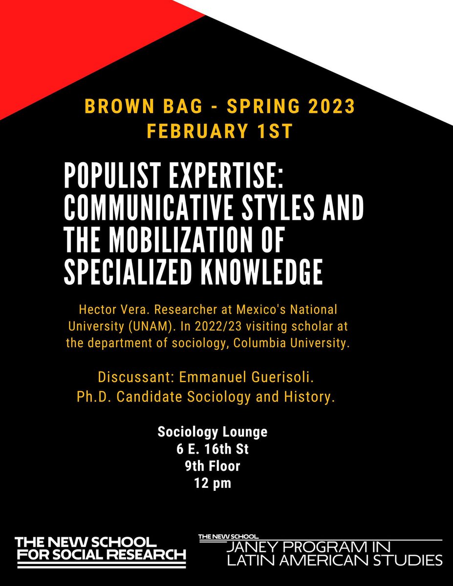 Prof. Hector Vera <a href="/pesasymedidas/">Héctor Vera</a> from UNAM <a href="/nsssr/">Maja</a> alumn:  Tomorrow at <a href="/JaneyProgram/">Janey Program</a> <a href="/TheNewSchool/">The New School</a>