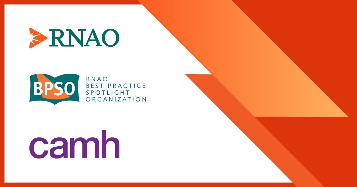 RNAO's tweet image. RNAO is delighted to welcome back Toronto’s Centre for Addiction and Mental Health (#CAMH) to its internationally-renowned Best Practice Spotlight Organization® (#BPSO) program. 

Read our media release: RNAO.ca/news/media-rel…
@DorisGrinspun @ClaudetteHollow @sinclairdionne2