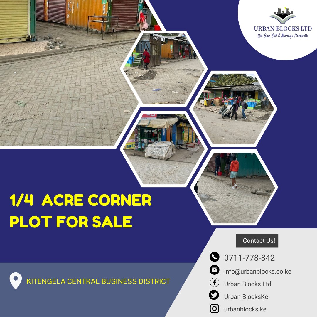 Invest in Your Business's Success! Commercial Plot in Prime Location Available Now. Act Fast and Secure Your Spot in Kitengela CBD.

Contact Us
☎0711-77-88-42
📩info@urbanblocks.co.ke
#urbanblocksltd #plotforsaleinkenya #realestateinvestments #commercialplots #kitengelaplots
