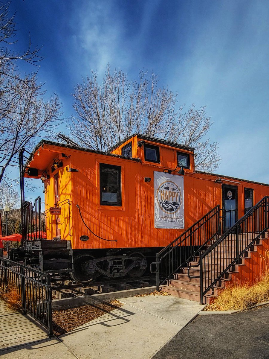 A breakfast caboose.
My wandering led, as it frequently does, to wondering about where I was going to eat. Fortunately, the Happy Endings Caboose Cafe is located near Cañon City’s Centennial Park, the spot where I planned to turn back along my walk.
#Walk #CozyCafe #Caboose