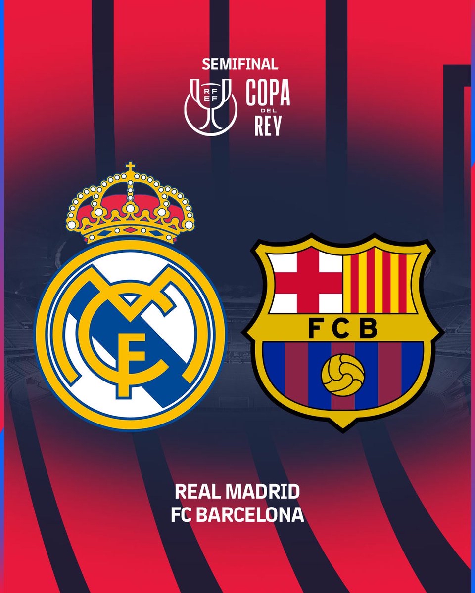 🚨 Catat di agendamu untuk #ElClásico ! #CopaBarça

Leg 1: Santiago Bernabéu
02/03 - 21:00 CET

Leg 2: Spotify Camp Nou
05/04 - 22:00 CET

👊 #ForçaBarça 🔵🔴