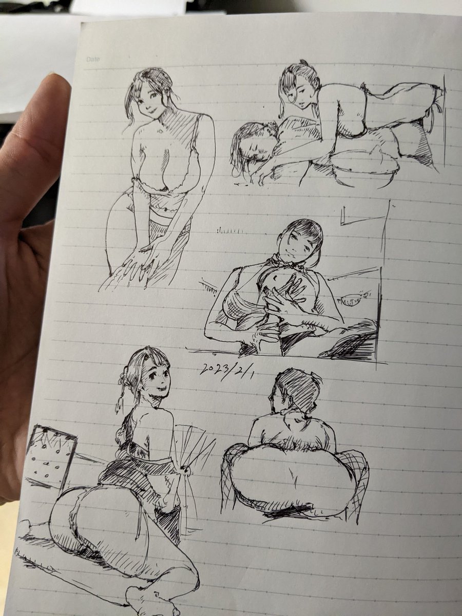 動画サイトのランキング上位のサンプルおっぷぁいさん画像を模写 カキカキ。 