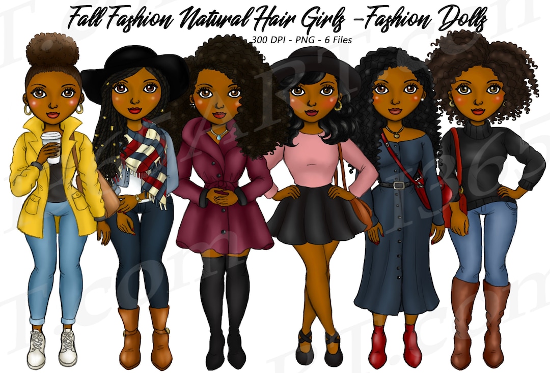 Autumn Natural hair black women sublimation PNG clipart by I365art 🍁🍂🌾buff.ly/3ro5Gpk  #blackwomen #sublimation #png #clipart #plannergirl #fashion #illustrations