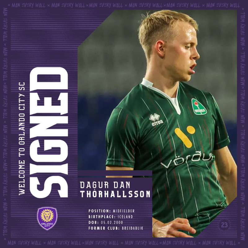 OrlandoCitySC's tweet photo. From the land of fire and ice ๐ฅ ๐ง
Orlando City SC acquires Icelandic National Team midfielder Dagur Dan Thรณrhallsson.