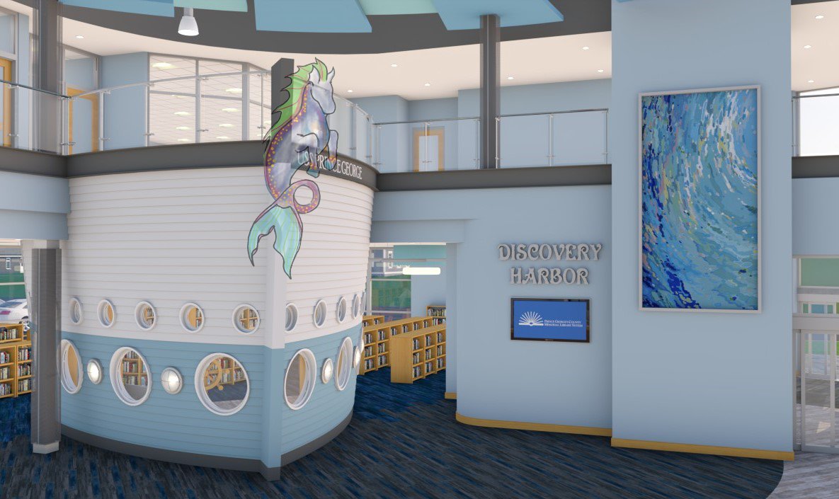 BladensburgMD's tweet image. Since it's Inspire Your Heart With Art Day, take a look at this rendering of the children's room in the new Bladensburg Branch Library. The theme of the children’s room is Discovery Harbor, which was chosen to commemorate the town of Bladensburg’s rich maritime history.