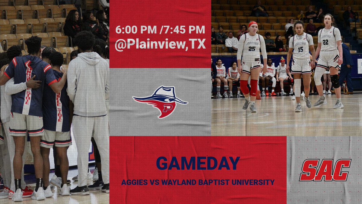 Aggies basketball will hit the road as they battle WBU.
🆚: Wayland Baptist University
 ⏰: 6:00PM &amp; 7:45PM
 📍: Plainview, TX
🎥:wbuathletics.com/watch/Live=210…