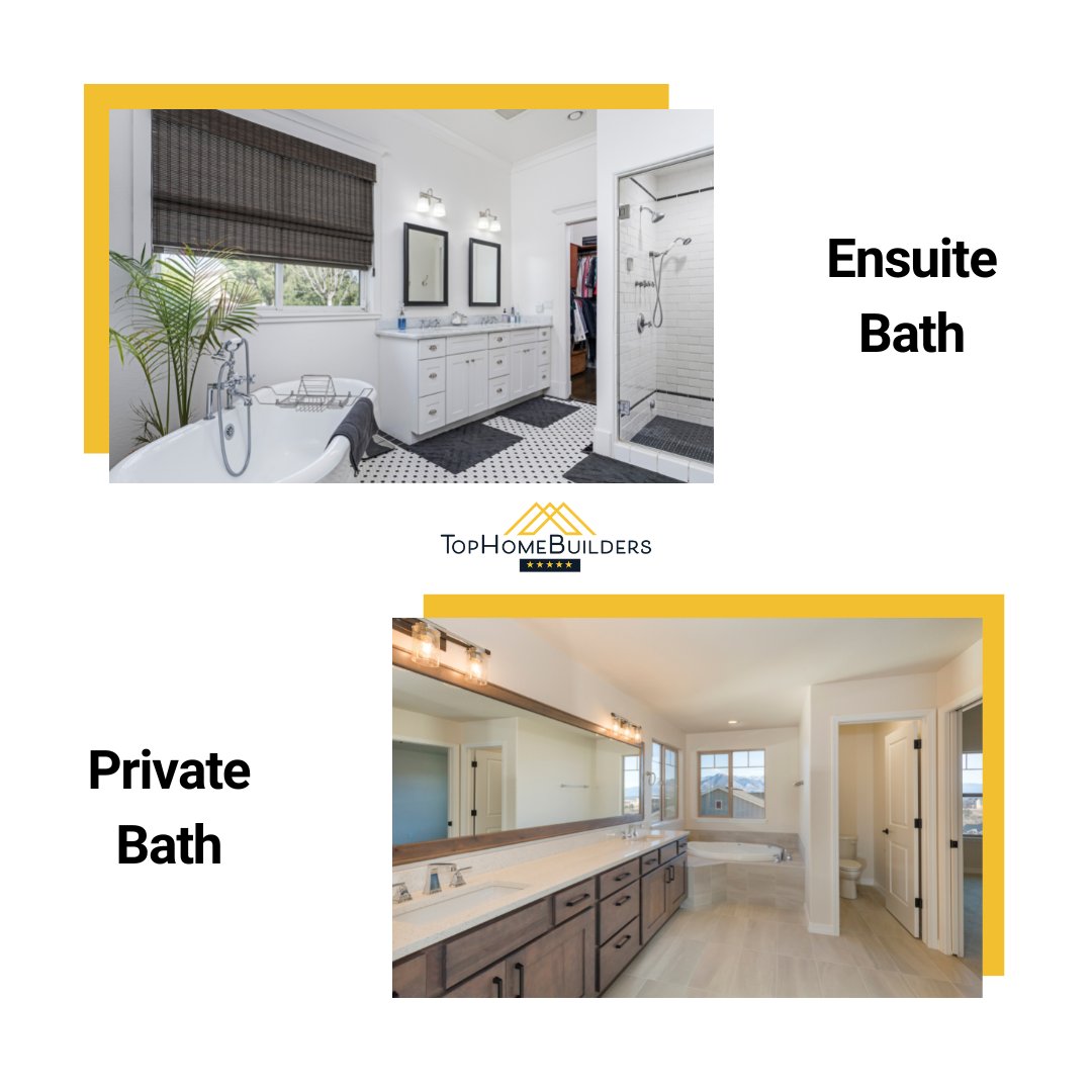 An ensuite bath allows you to have privacy and convenience inside your room. On the other hand, a private bath has your own shower and toilet, but they are outside your room. 🛁🚽

Which one do you prefer? 🚿

#tophomebuilders #thisorthat #ensuitebath #privatebath #bathdesign