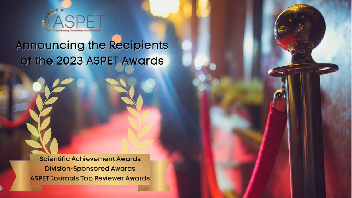 Announcing the recipients of the 2023 ASPET Awards! This distinguished group of awardees are being recognized for their excellence in the pharmacology field. Meet the 2023 class of awardees here:  bit.ly/404gj24. #pharmacology