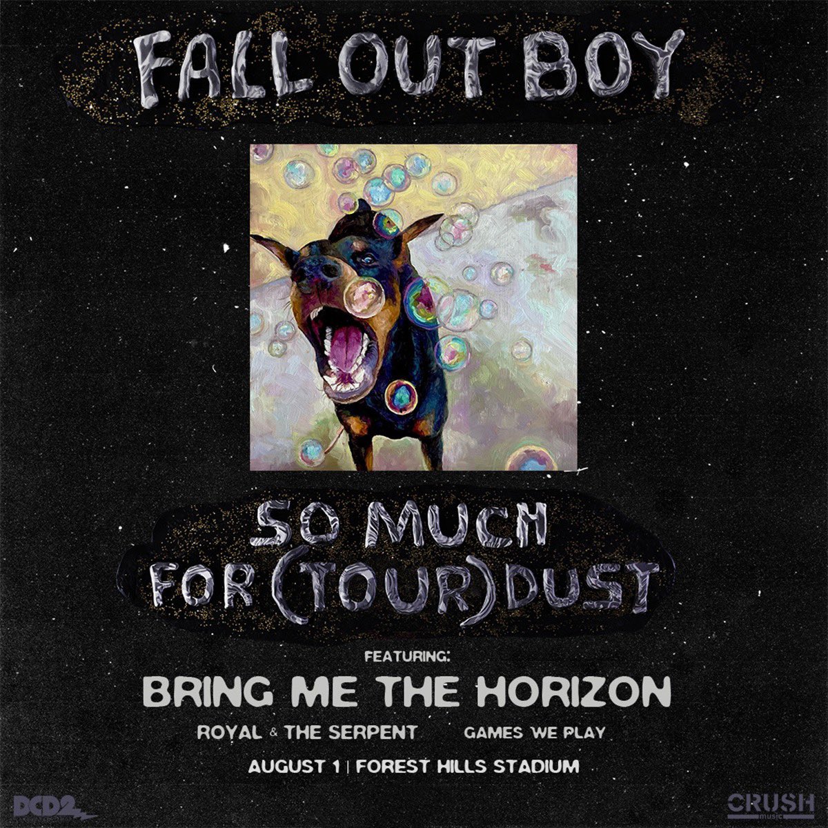 ForestHillsStdm's tweet photo. JUST ANNOUNCED: @falloutboy come to Forest Hills Stadium with @bmthofficial , @royalandtheserp, and @gamesweplayfl on August 1 🍬 tix on sale Friday at 10am https://t.co/QybuMv3156