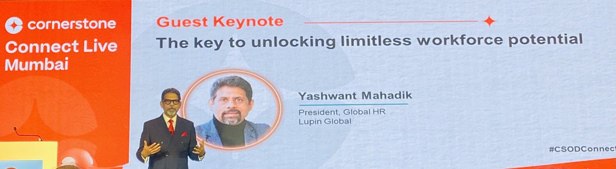 .@IndianYash⁩ sharing the key to unlocking limitless workforce potential at #CSODConnect by ⁦@CornerstoneInc⁩ ⁦@ETHrWorld⁩