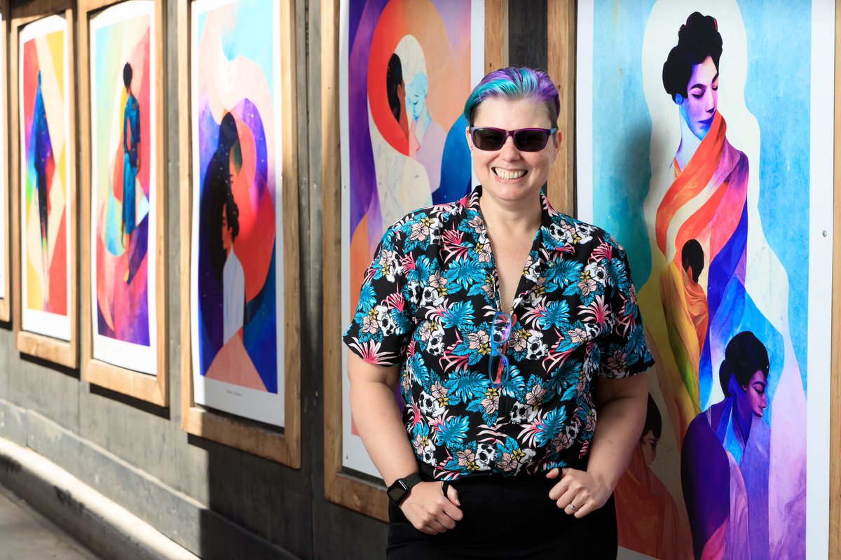 Just got back the professional photos of me with my work at the @midsumma outdoor exhibition for A Safe(r) Space! Photographs captured by James Henry  This exhibition is on for the rest of February so check it out! midsumma.org.au/whats-on/event…