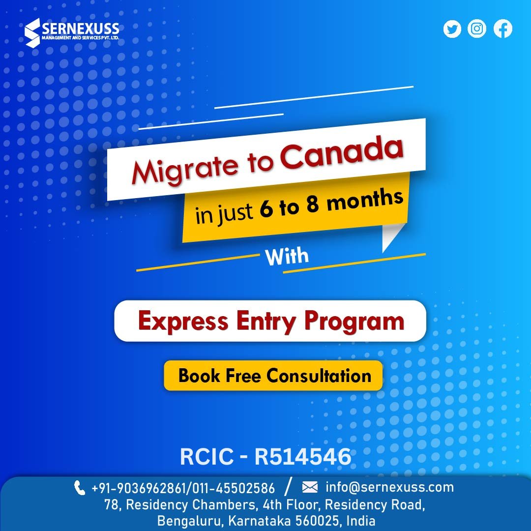sernexuss's tweet image. Migrate to Canada in 6 - 8 months. Talk to our PR Visa Expert today. Book a Free Consultation.
 
For more information call us at +91 7999994848 or drop an email to us at info@sernexuss.com.
You can also chat with our experts: bit.ly/3YFARfD

#immigratetocanada #PRprocess