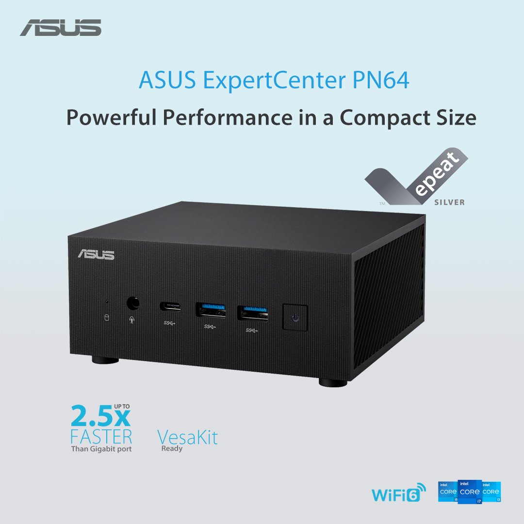 ASUS ExpertCenter mini PC PN64 Ultracompact Barebone with Intel 12th Gen processors and Intel HD Graphics, up to 64GB DDR4 RAM, PCIe Gen 4 x4 M.2 NVMe SSD, Intel 2.5 Gb LAN, WiFi 6E
Learn More - in.asus.click/mini_Pc_PN64_tw

#ASUSIndia #Intel #minipcpn64 #Professional