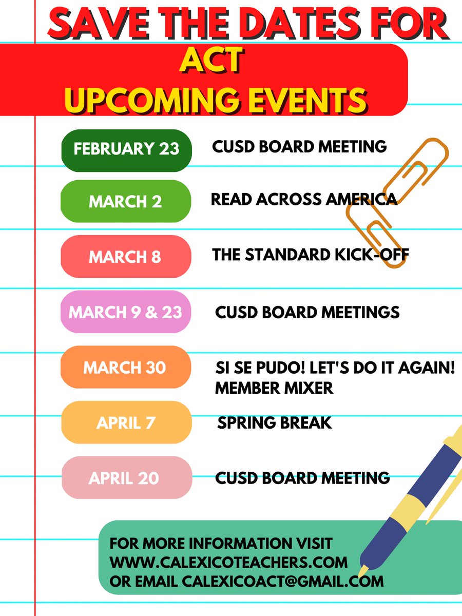 CalexicoACT's tweet photo. ACT Upcoming Events #clxact #wearecta https://t.co/4QOzVmypet