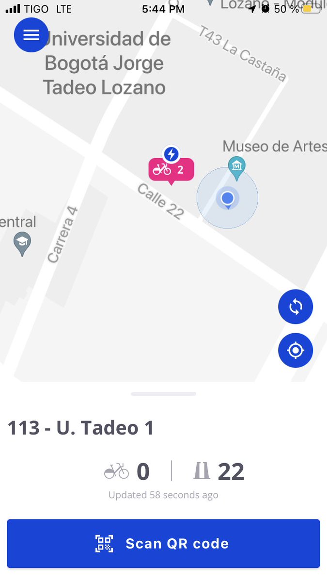 RaMM_0's tweet photo. @tembici_co es frustrante no poder sacar las bicis que físicamente sí hay en las estaciones (las eléctricas aparecían con carga y también habían mecánicas). Ojalá logren pronto que la información del mapa, de la estación y de la realidad, corresponda entre todas. https://t.co/1cgtW8fcdl
