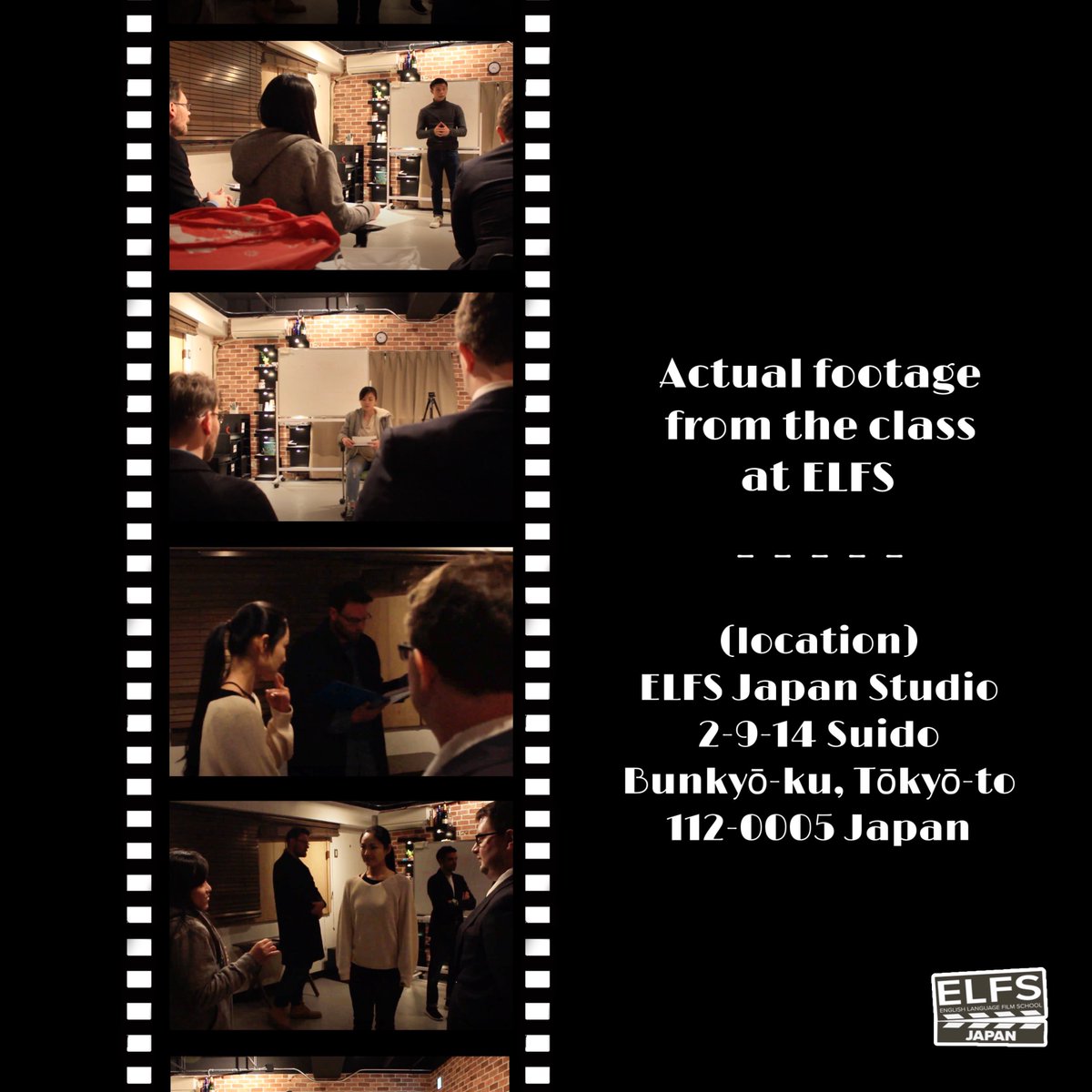ELFSJPN's tweet image. #elfsjapan 
🎬 Introduction to the Meisner Technique with Lucas Rue
🎞 2/17 ~ 3/17 (7:00pm-9:30pm)
📍ELFS Japan's studio
.
Feel free to contact us!
elfsjapan.com/event/meisner-…
#actingclasses #meisnertechnique #acting #actingcourse #englishcommunity #演技 #異文化交流 #演技レッスン