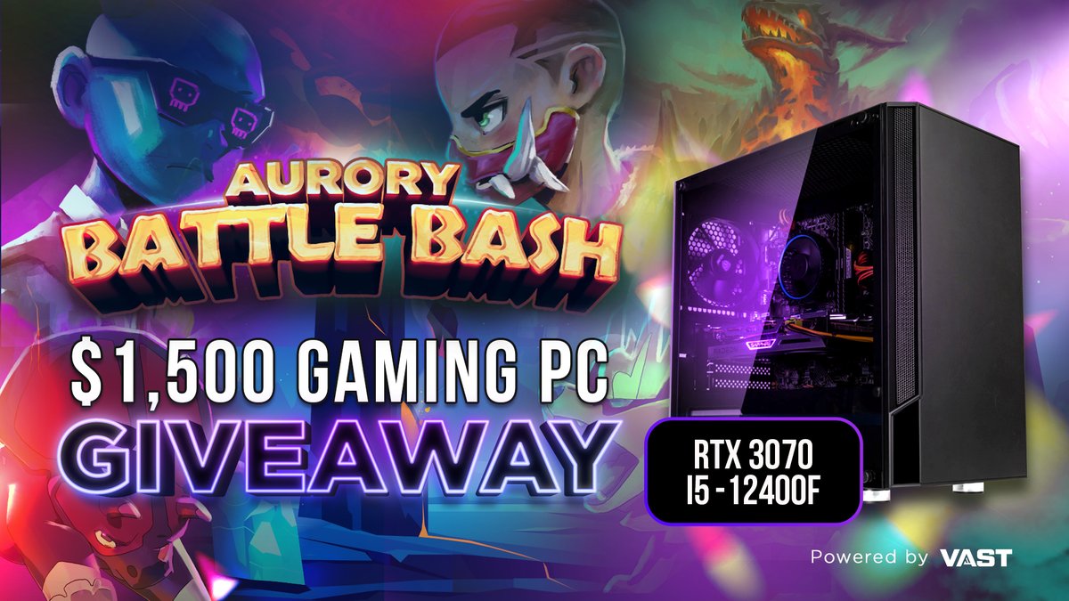 In celebration of our first Battle Bash, we’re giving away a $1,500 RTX 3070 Gaming PC 🥳 To enter, perform these actions via the link below. Retweet and Like this tweet Follow: @AuroryProject Enter Here: vast.link/Aurory