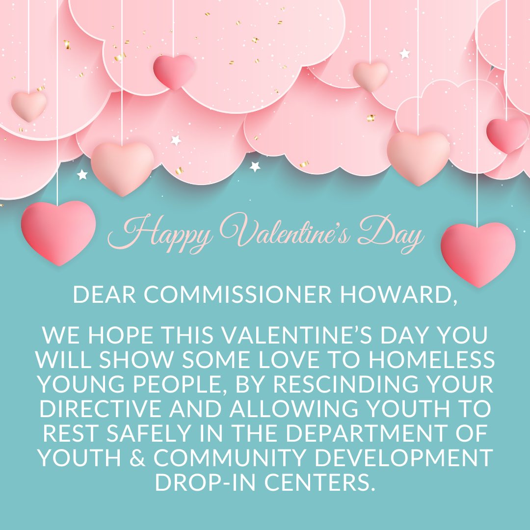 5_Star_Ch1ck's tweet photo. Youth deserve safe places to rest. @Nycyouth please show youth experiencing homelessness some love this #ValentinesDay, by rescinding your directive. #HaveaHeartforHomelessYouth https://t.co/7sxnu8q8tq
