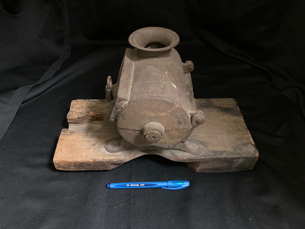 OrilliaMuseum's tweet photo. #WhatIsItWednesday For our challenge today we have this mystery object from the mid to late 1800s, which is composed of metal, and has been mounted to a wooden board. Can you identify what our mystery object would have been used for? #omah #orilliamuseum #museumgames https://t.co/QtWs4C1W4m