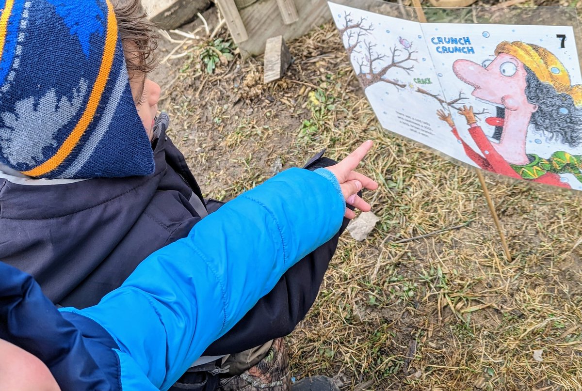 Sunshine called for a little story walk! #coldlady #sequencing #getoutside  #outdoored #gowo