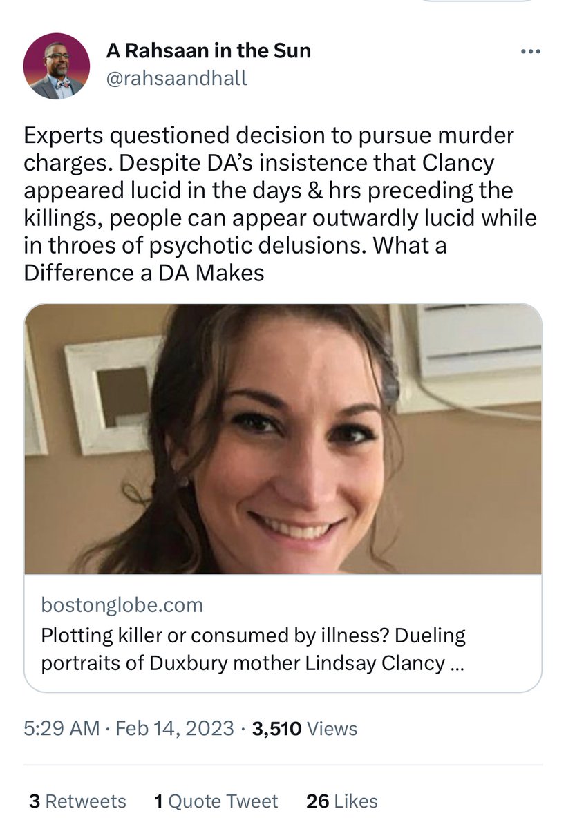 TomMalloyMA's tweet photo. Troubling that someone who wanted to be a DA wouldn’t be the voice for the three little innocent children who were murdered. #mapoli https://t.co/B1MuGMkkHN