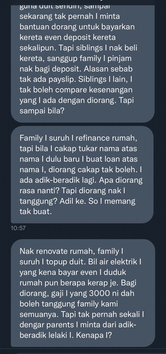 weddingtwt_MY's tweet photo. Lepas kahwin, tanggungjawab perempuan lebih kepada suami dia. 

Tapi jika nak membantu keluarga tu, atas ehsan diri sendiri. 

Jangan rasa terbeban pada tanggungjawab yg bukan sepatutnya awak pikul. https://t.co/QsQBMoJ7gC