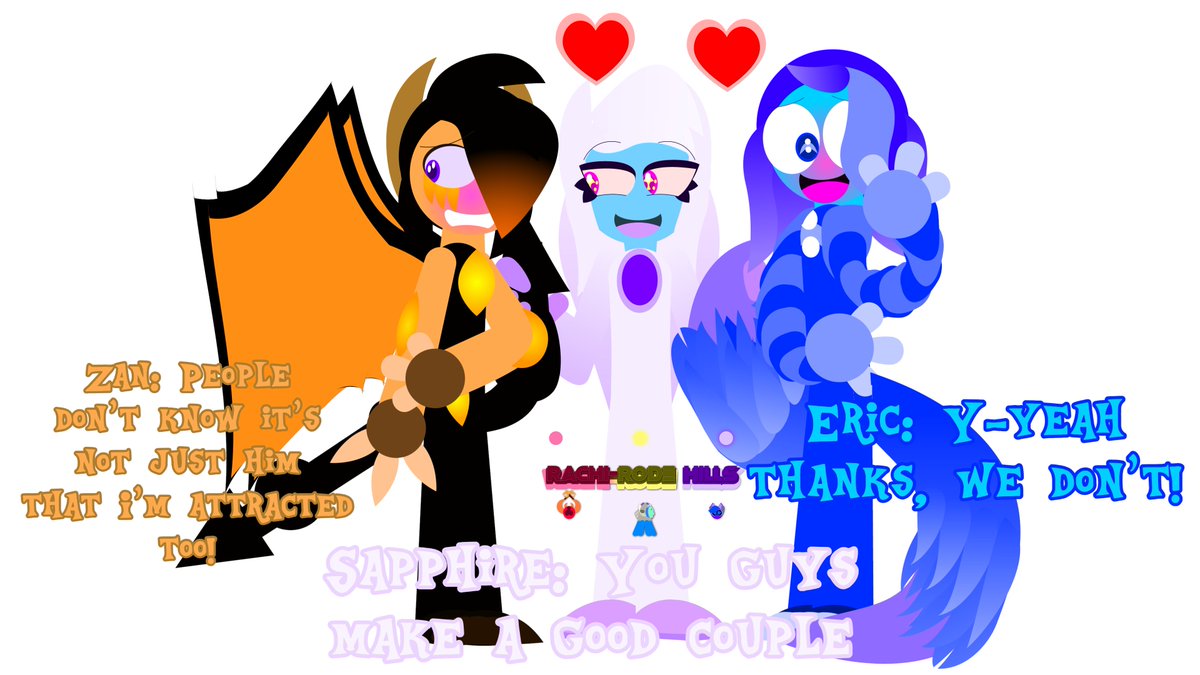 xibbuss's tweet photo. You guys make a good couple
(Happy Valentines Day #2)
Random Trio #2
Here's the Trio from Mythical Mermories!
Zan being poly is getting ship with Eric by Sapphire?
Wait wha-
Zan, Eric, Sapphire - (c) @xibbuss https://t.co/ntPGwI047n